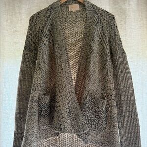 Skies Are Blue Open-Front Knit Cardigan - Gray